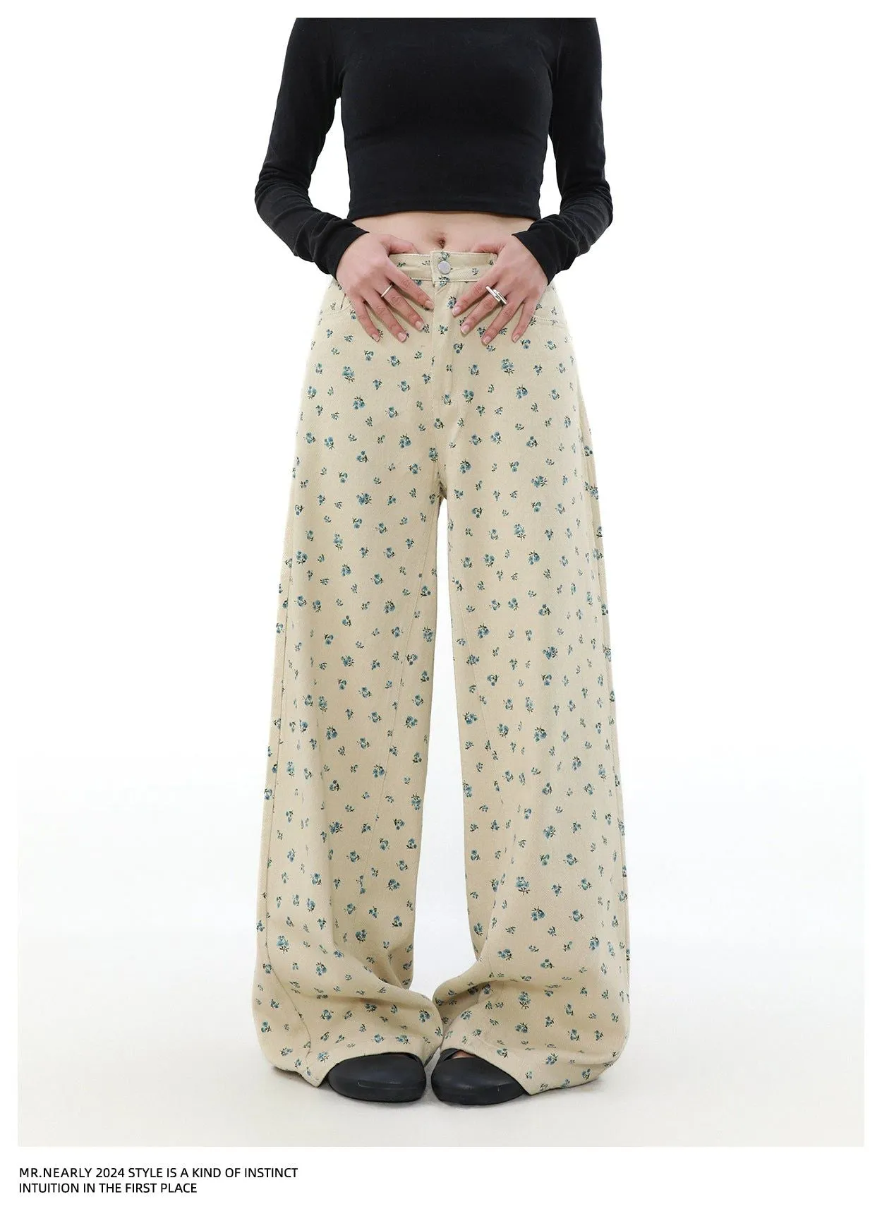 Floral Full-Print Jeans