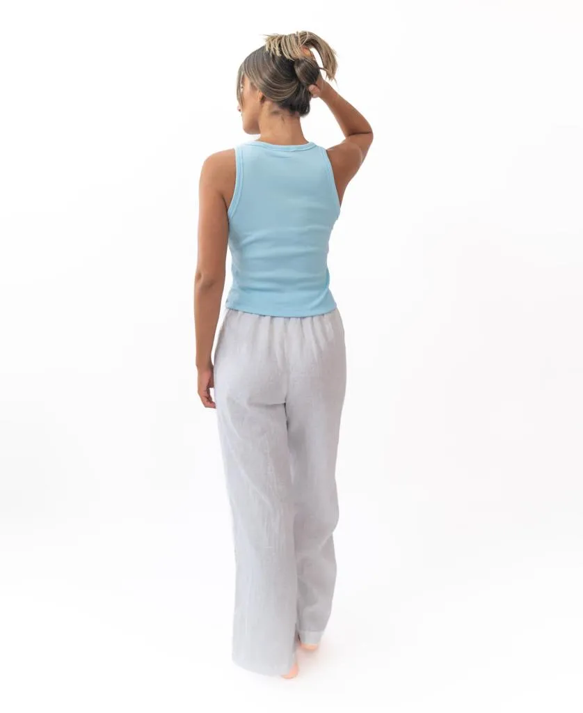 Gigi Linen Pant | White