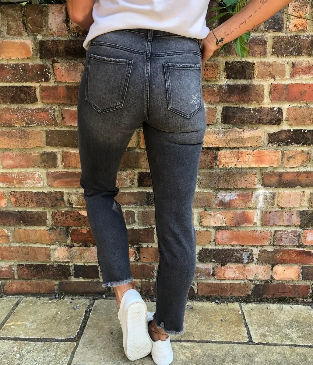 Grey Embellished Star Jeans