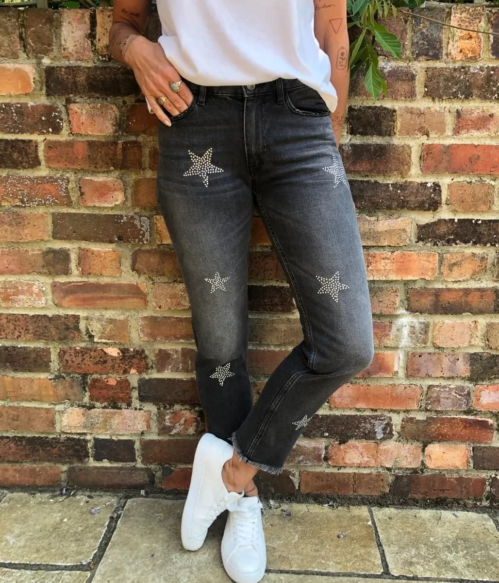 Grey Embellished Star Jeans