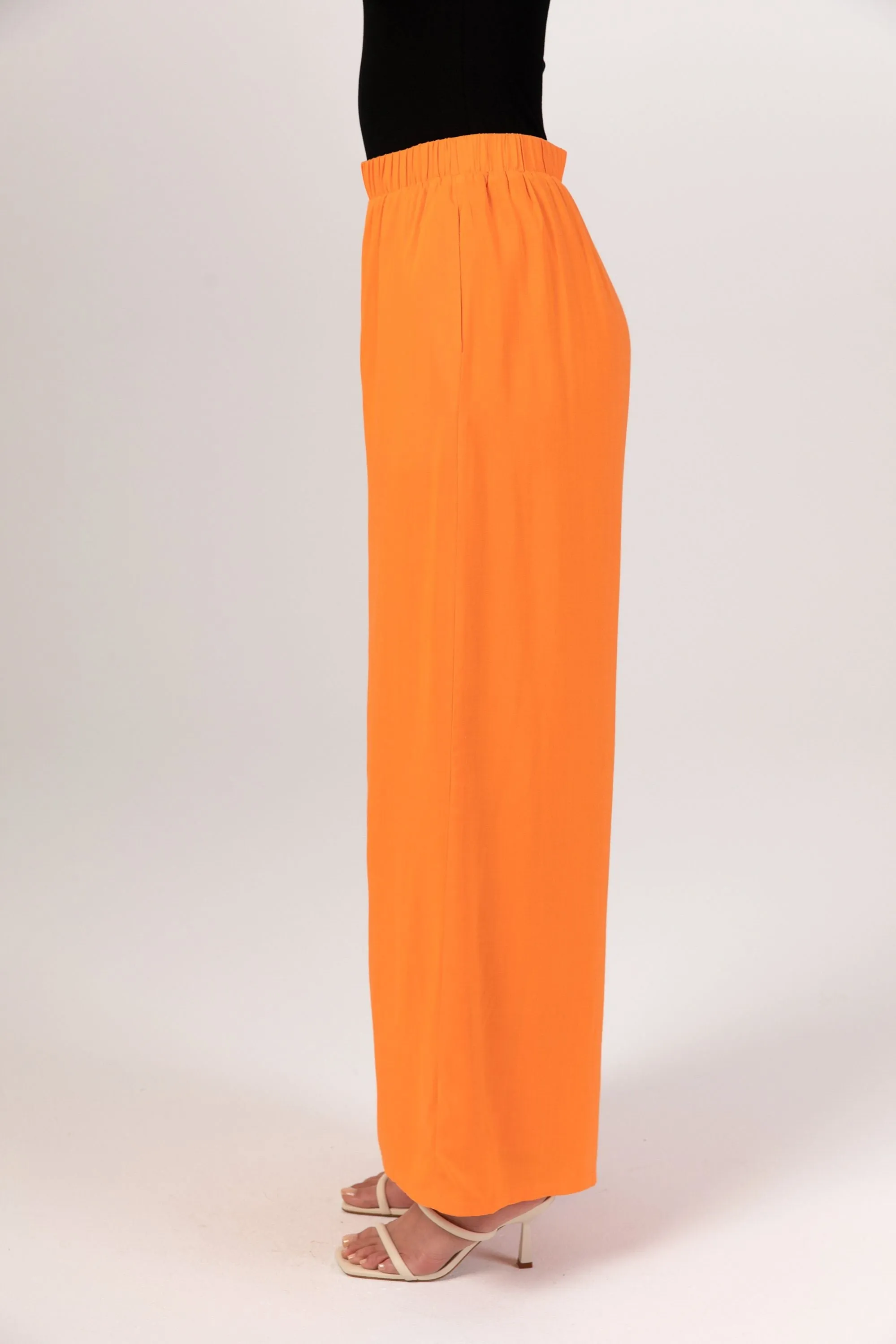 Hafsa Wide Leg Trousers - Muskmelon