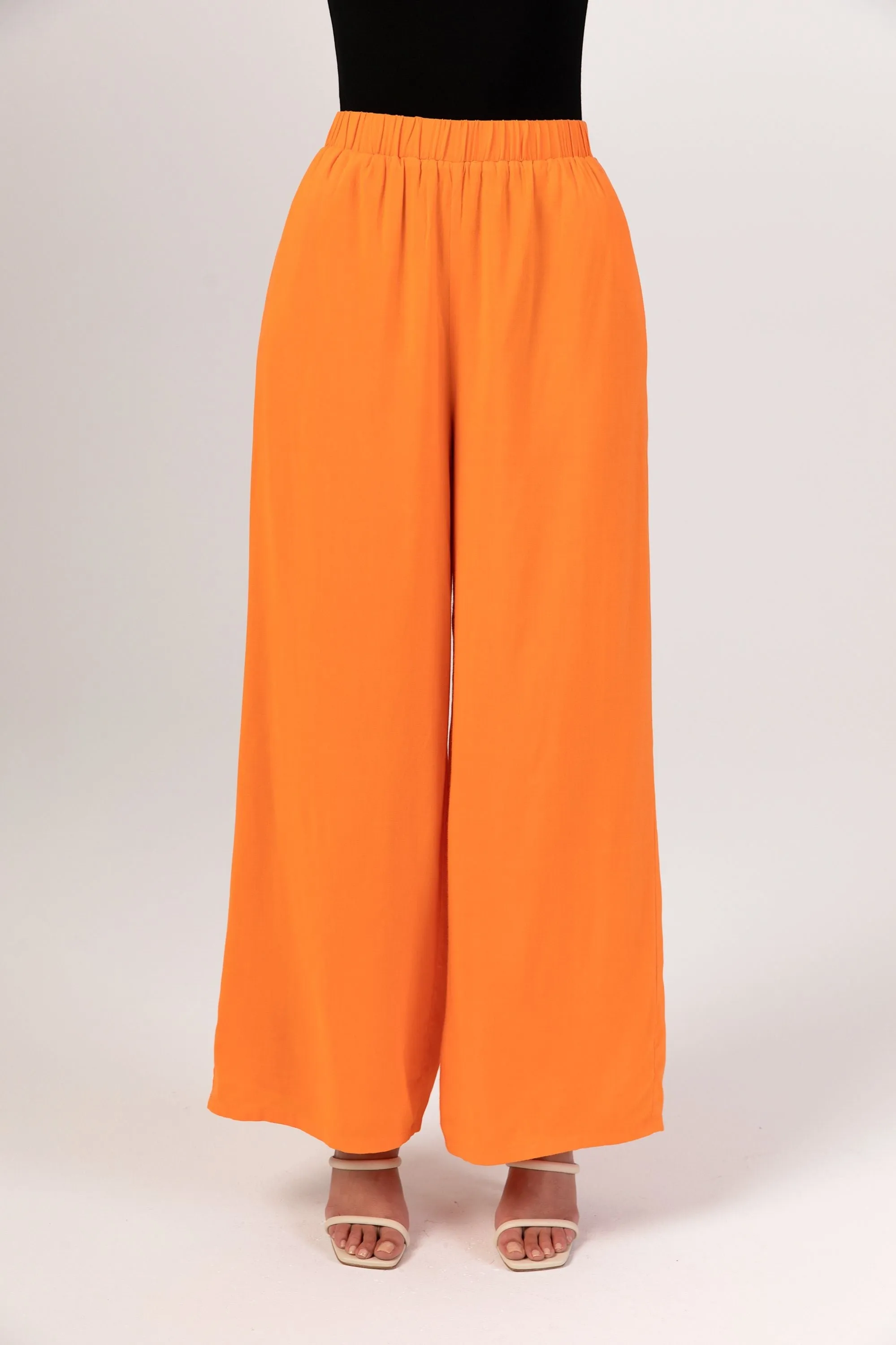 Hafsa Wide Leg Trousers - Muskmelon