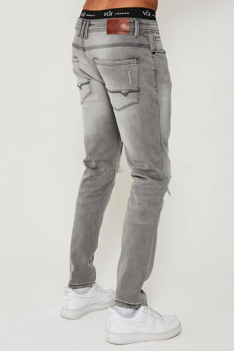 Holborn Tapered Jeans - Grey