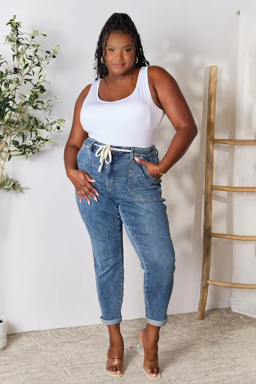 Judy Blue High Waist Drawstring Denim Jeans