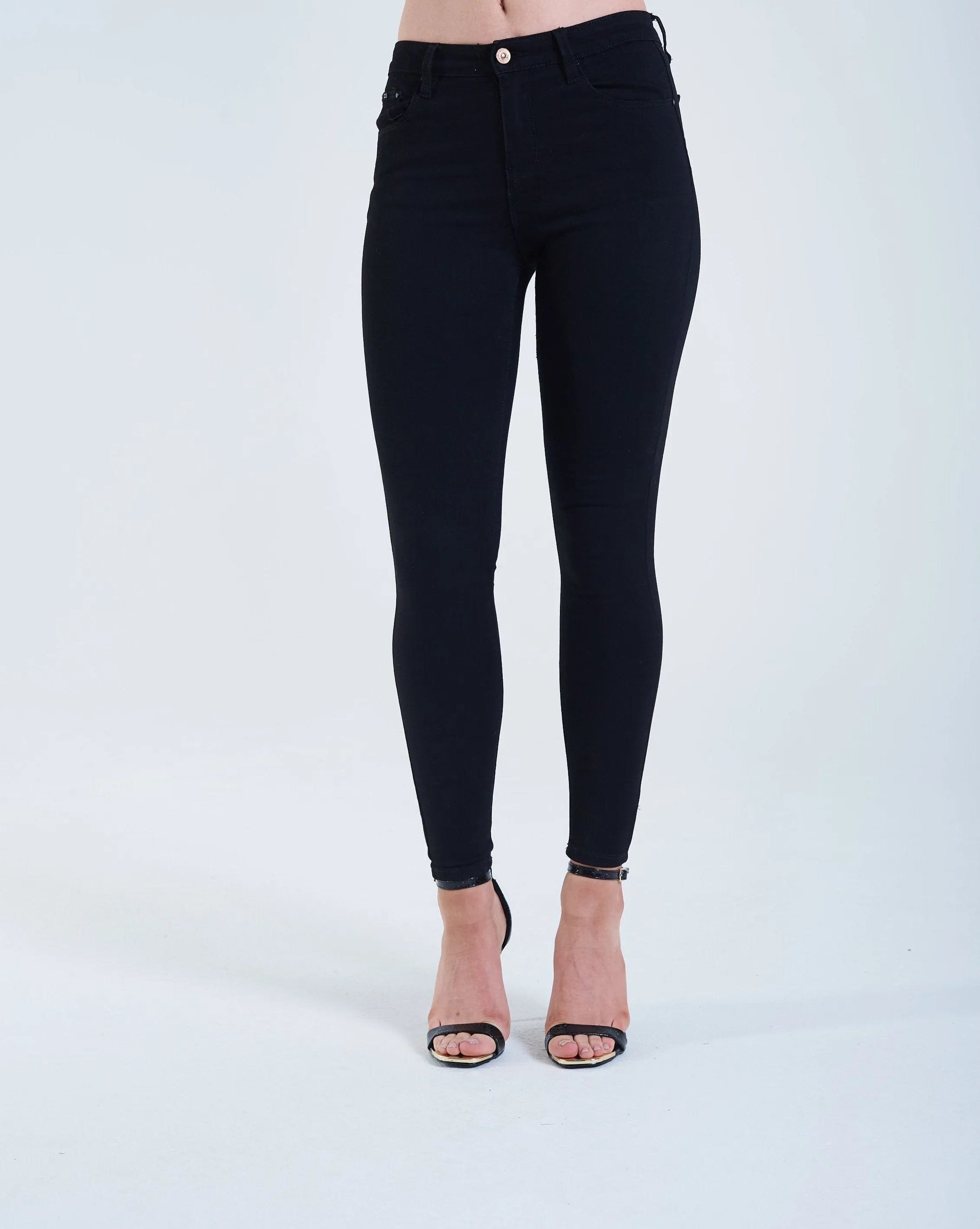 Kayla Mid Rise Skinny Black