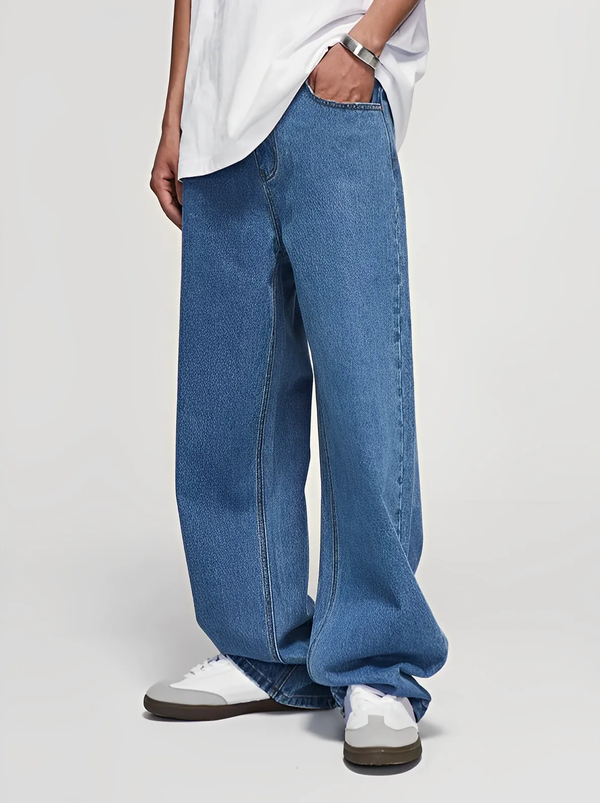 Laid-Back Blue Wide Leg Jeans