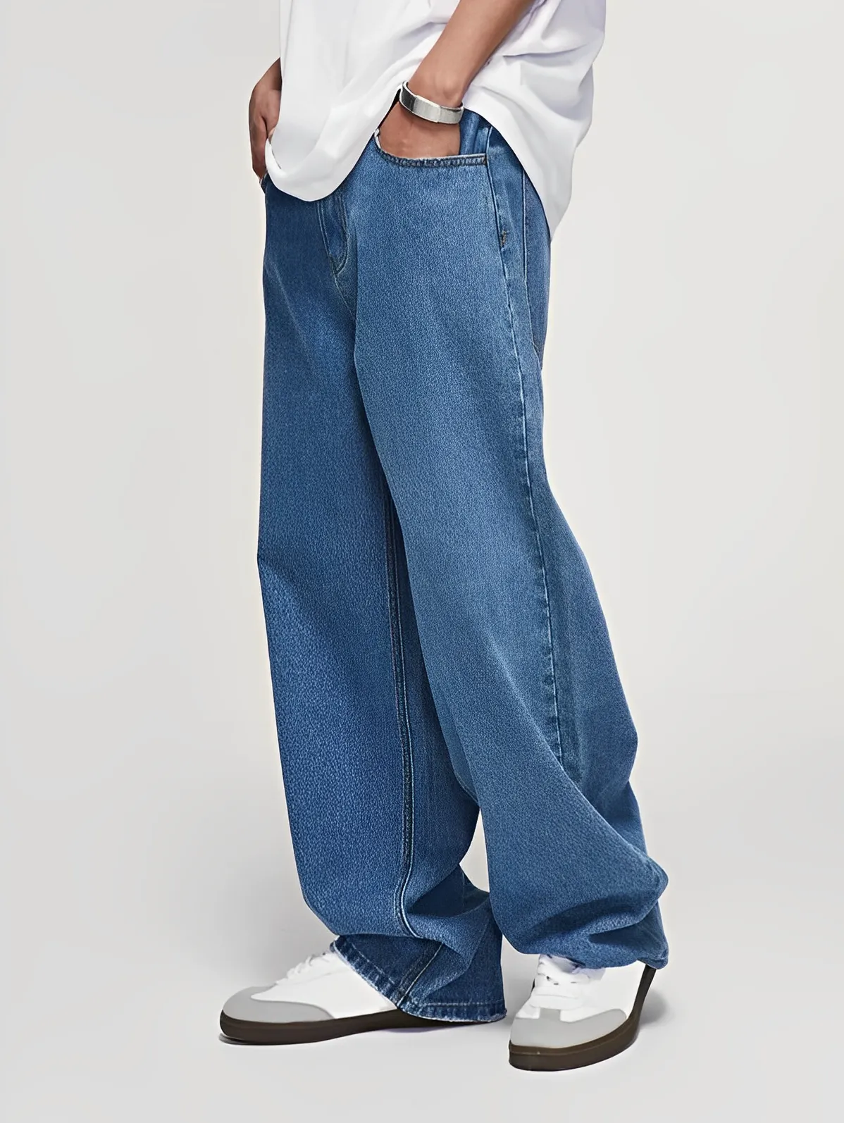 Laid-Back Blue Wide Leg Jeans