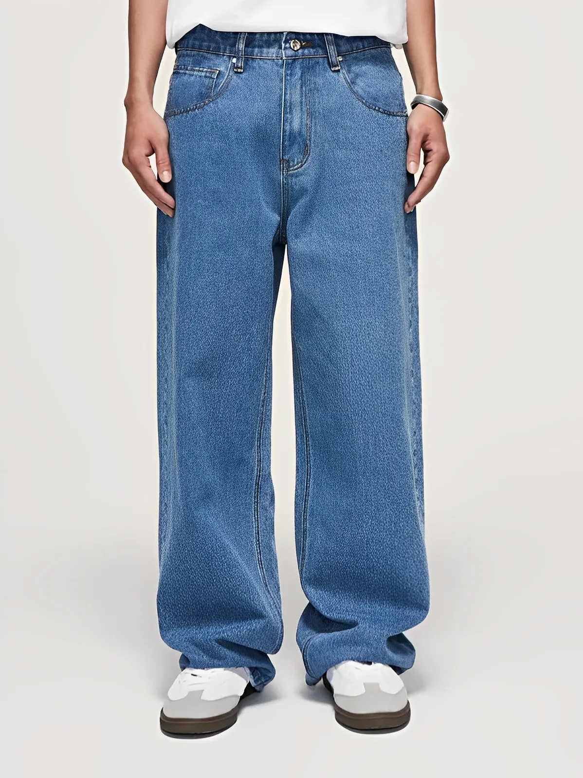 Laid-Back Blue Wide Leg Jeans