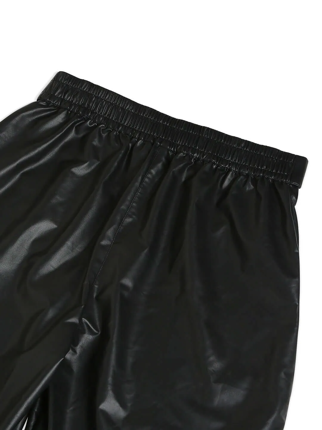 Leather Straight Fit Trousers Black