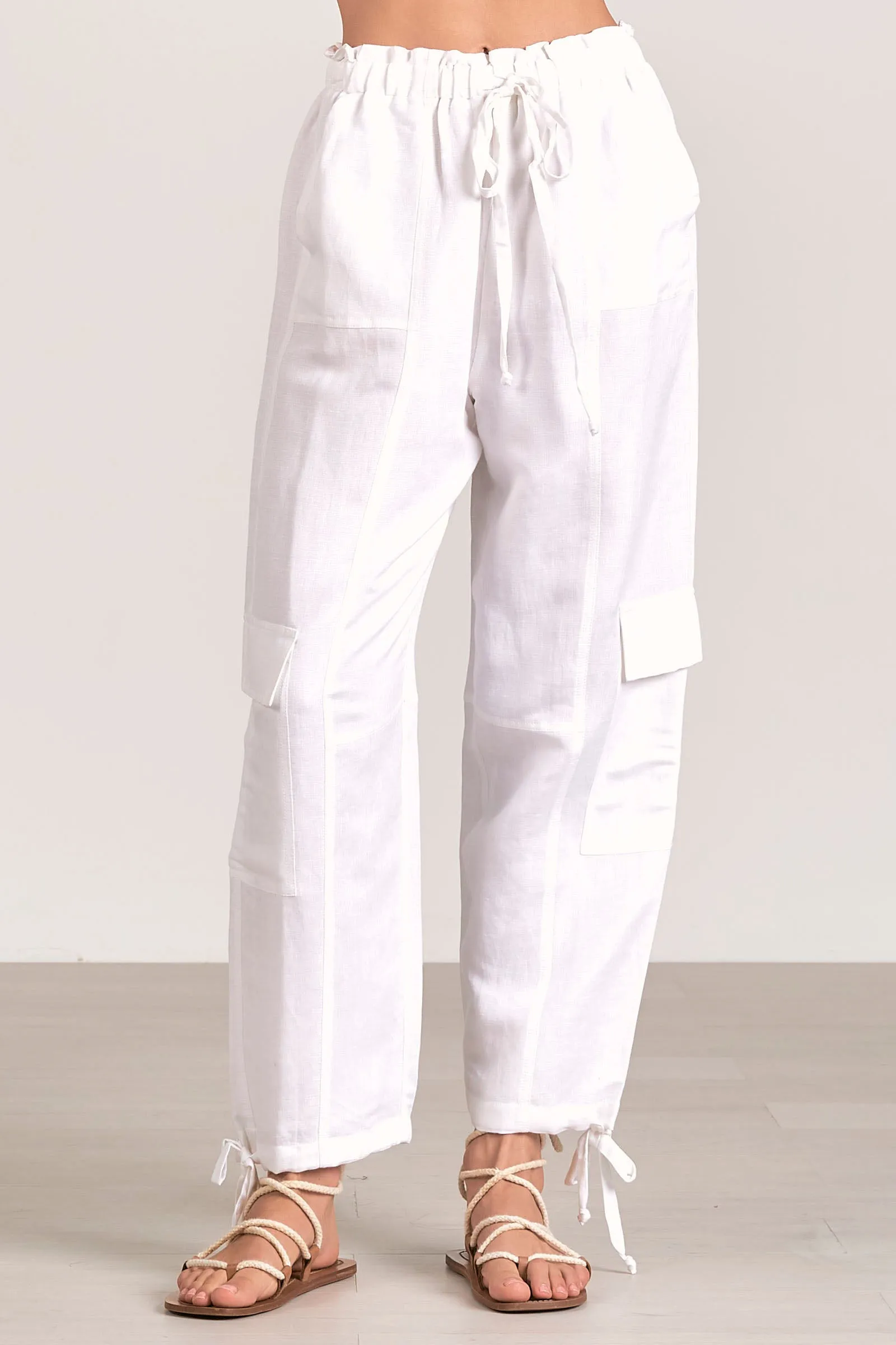 LINEN CARGO PANTS