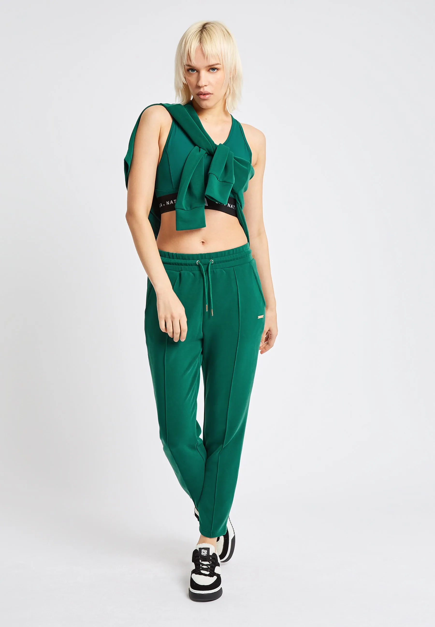 Lux Wide Leg Trousers-Green