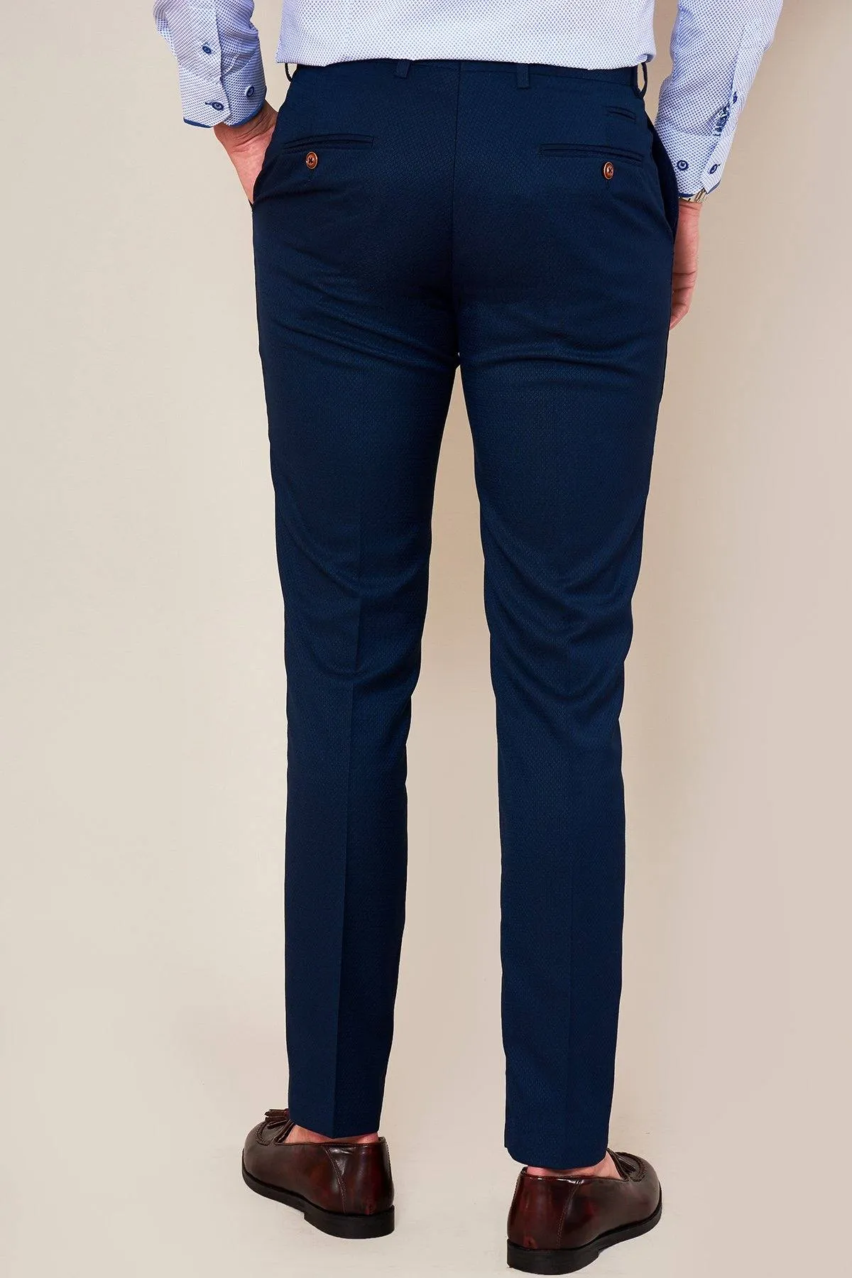 MAX - Skinny Fit Navy Trousers