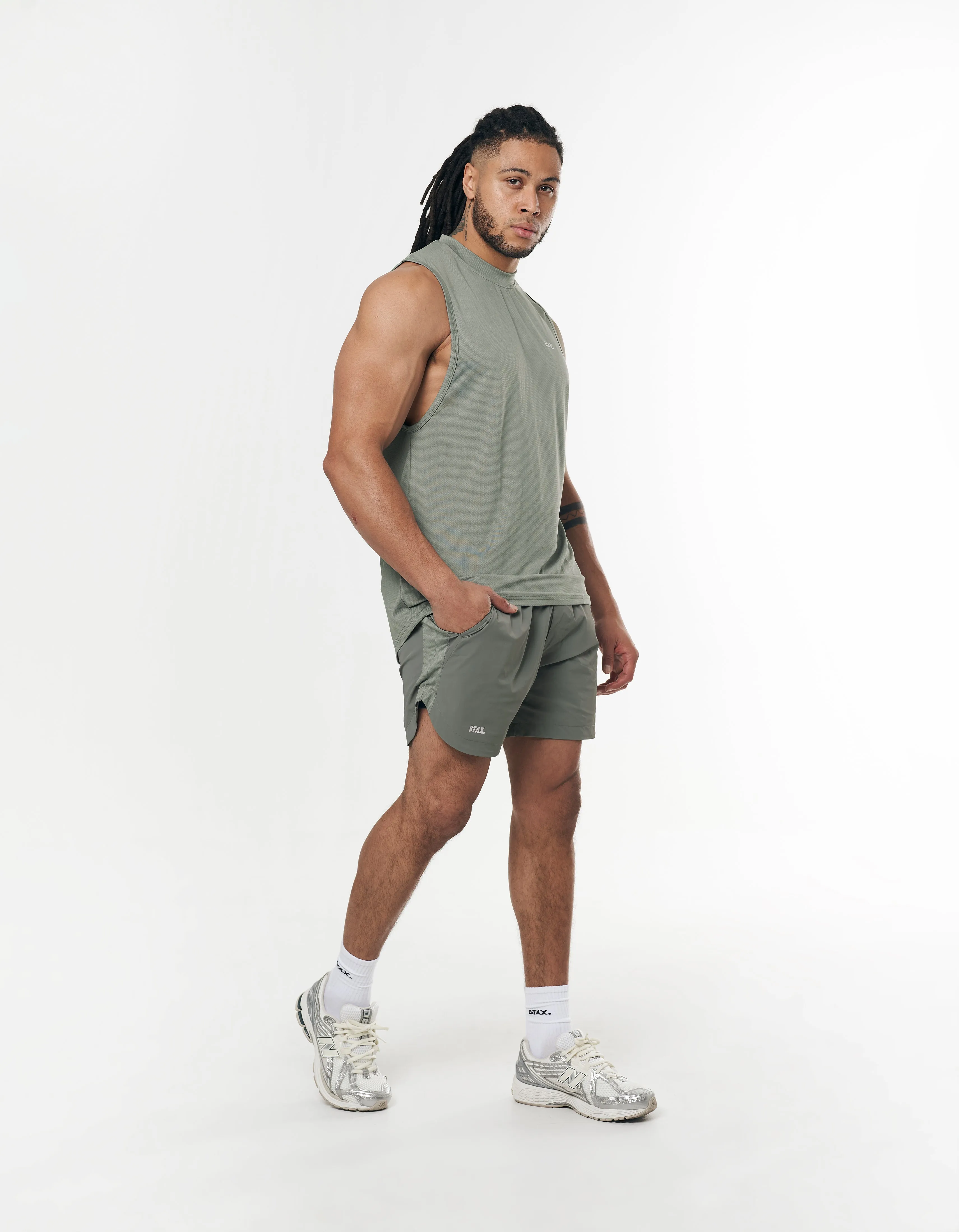 Mens Sport Muscle Tank - Sage