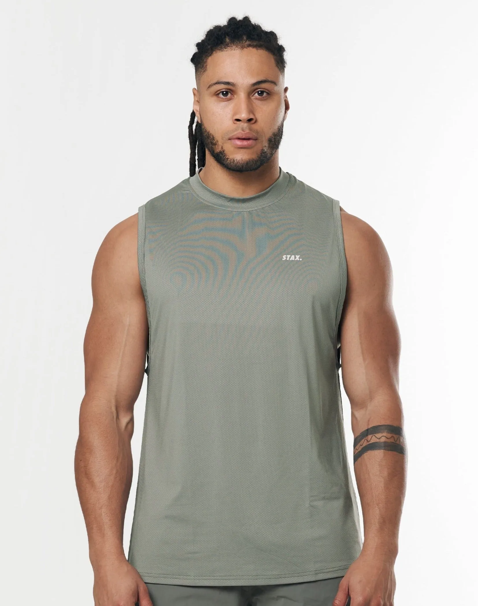 Mens Sport Muscle Tank - Sage