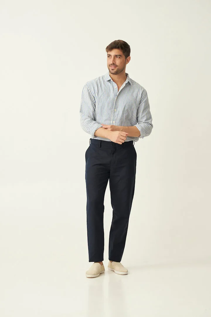 Nautical Navy Linen Pants