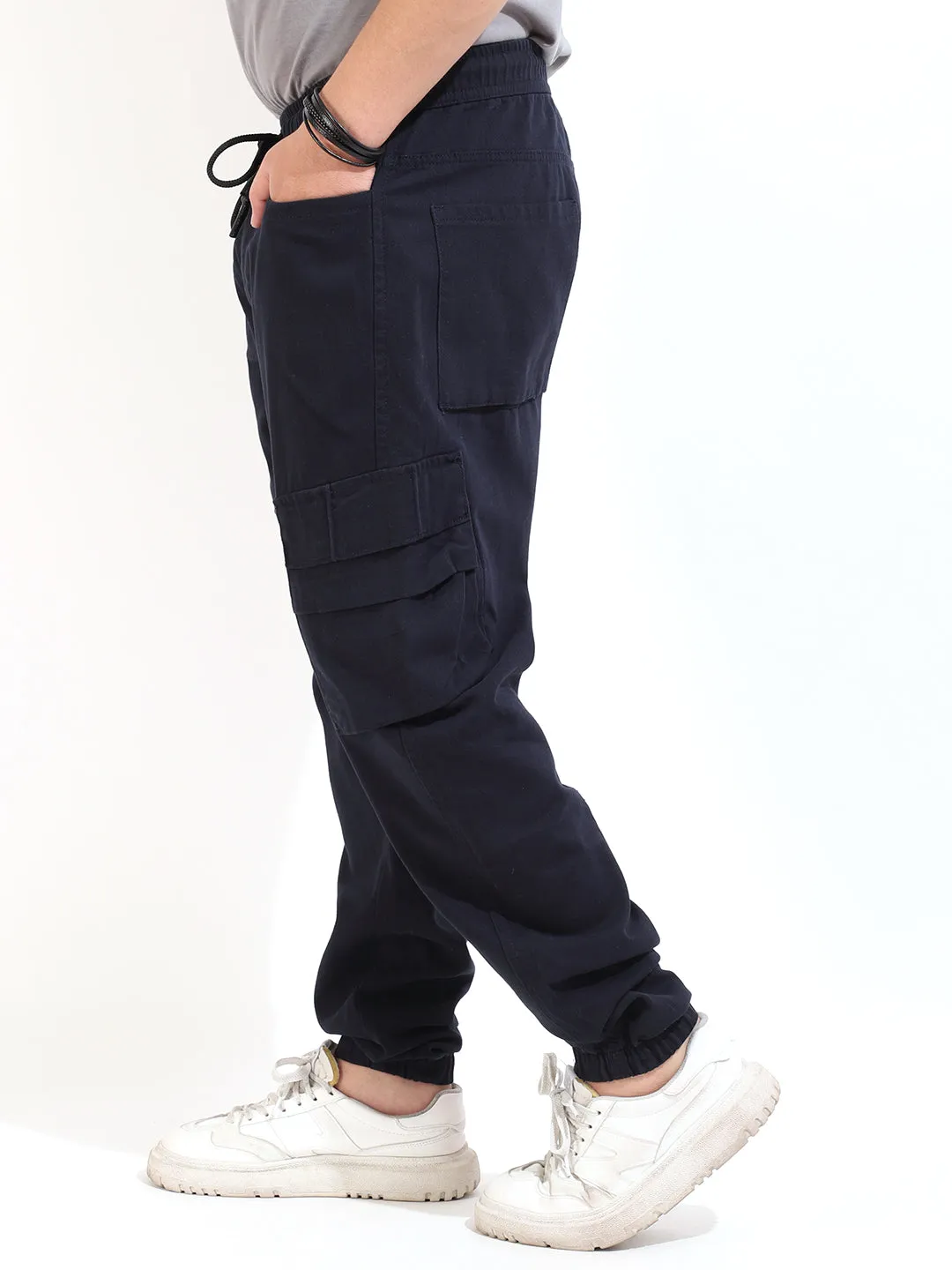 Navy Cotton Stretch Cargo