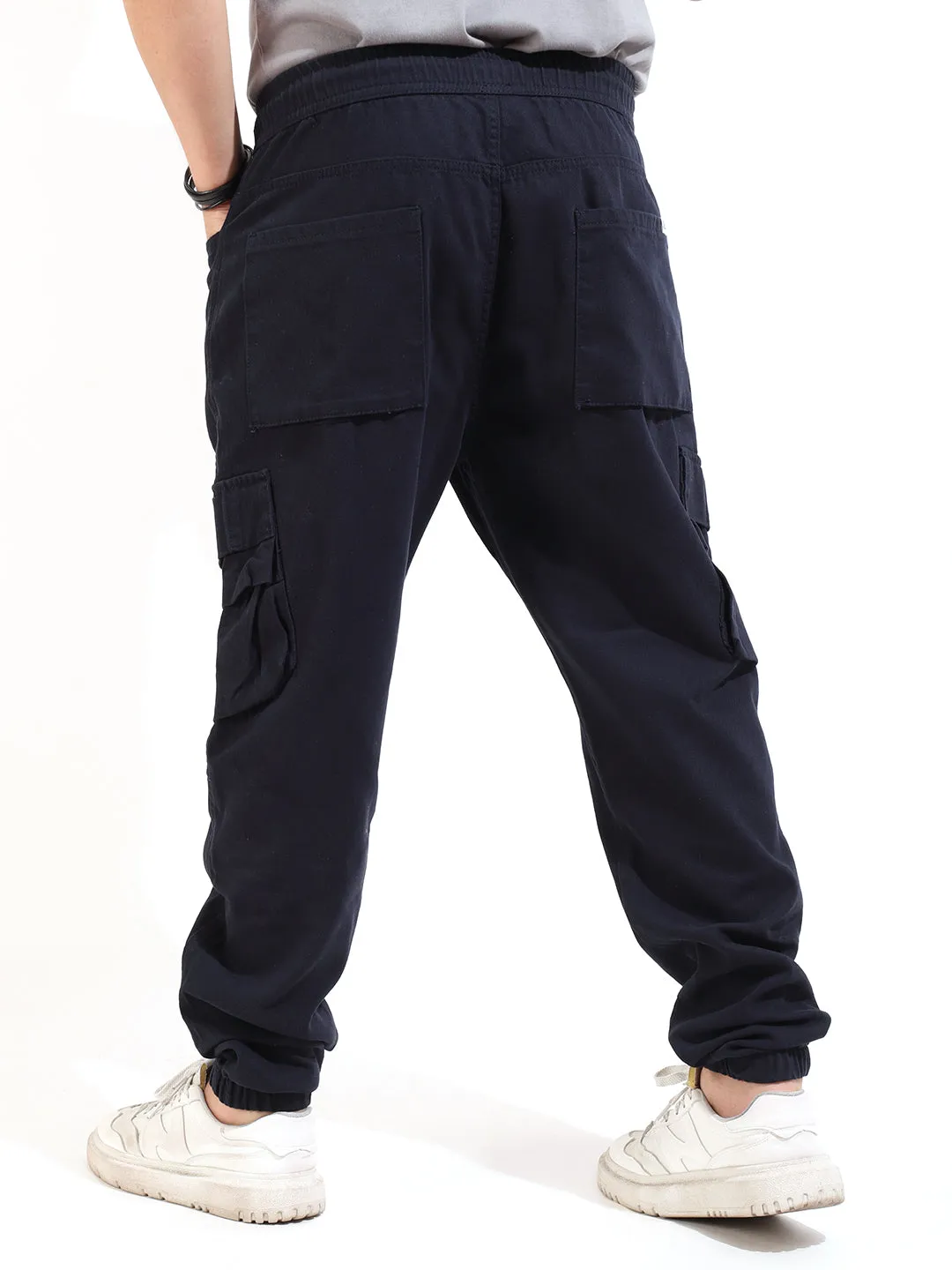 Navy Cotton Stretch Cargo