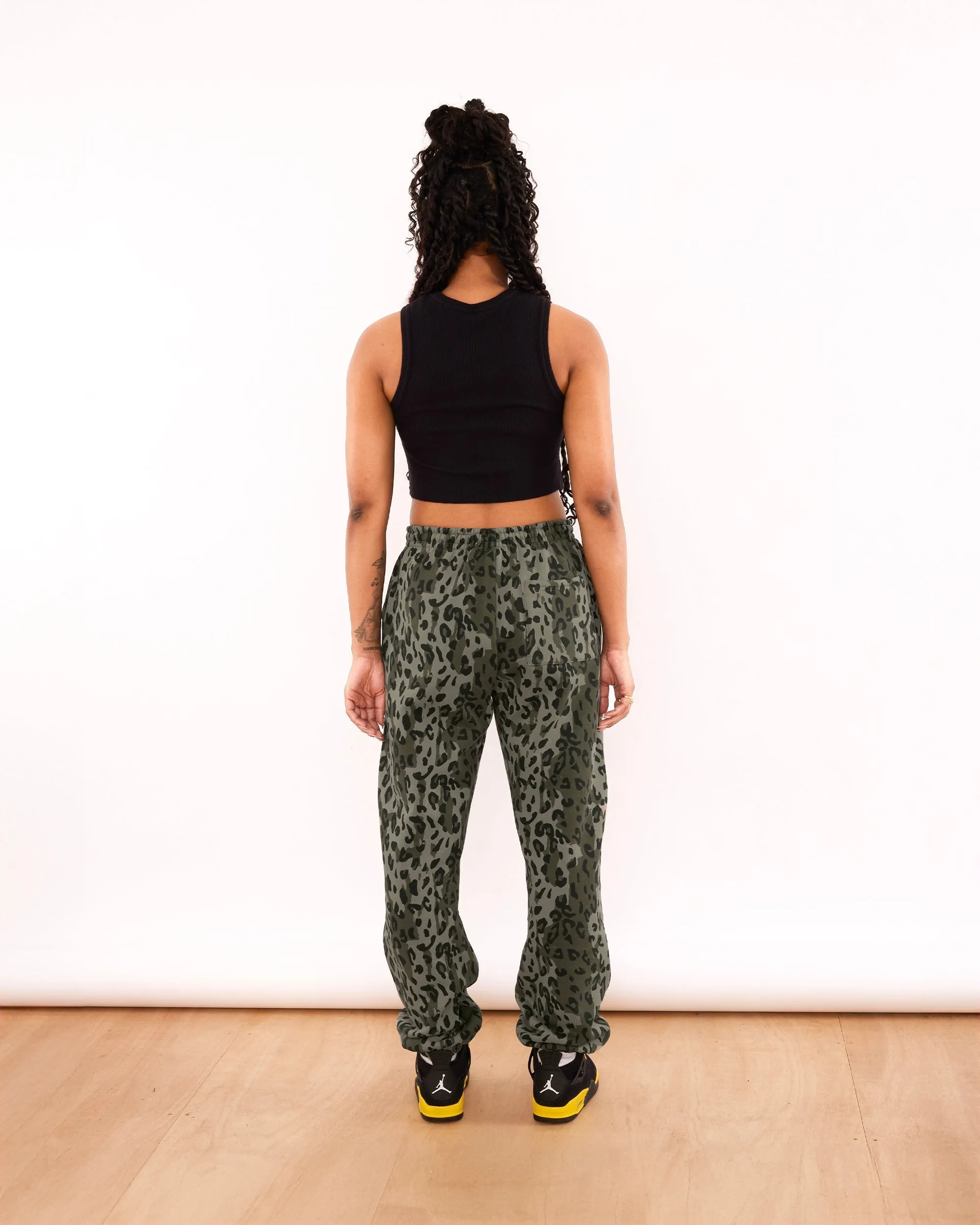 Patta Femme Leopard Jogging Pants (Dusty Olive)