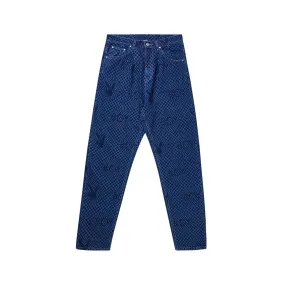 PLAYBOY X BOY CHECKERBOARD JEANS - BLUE