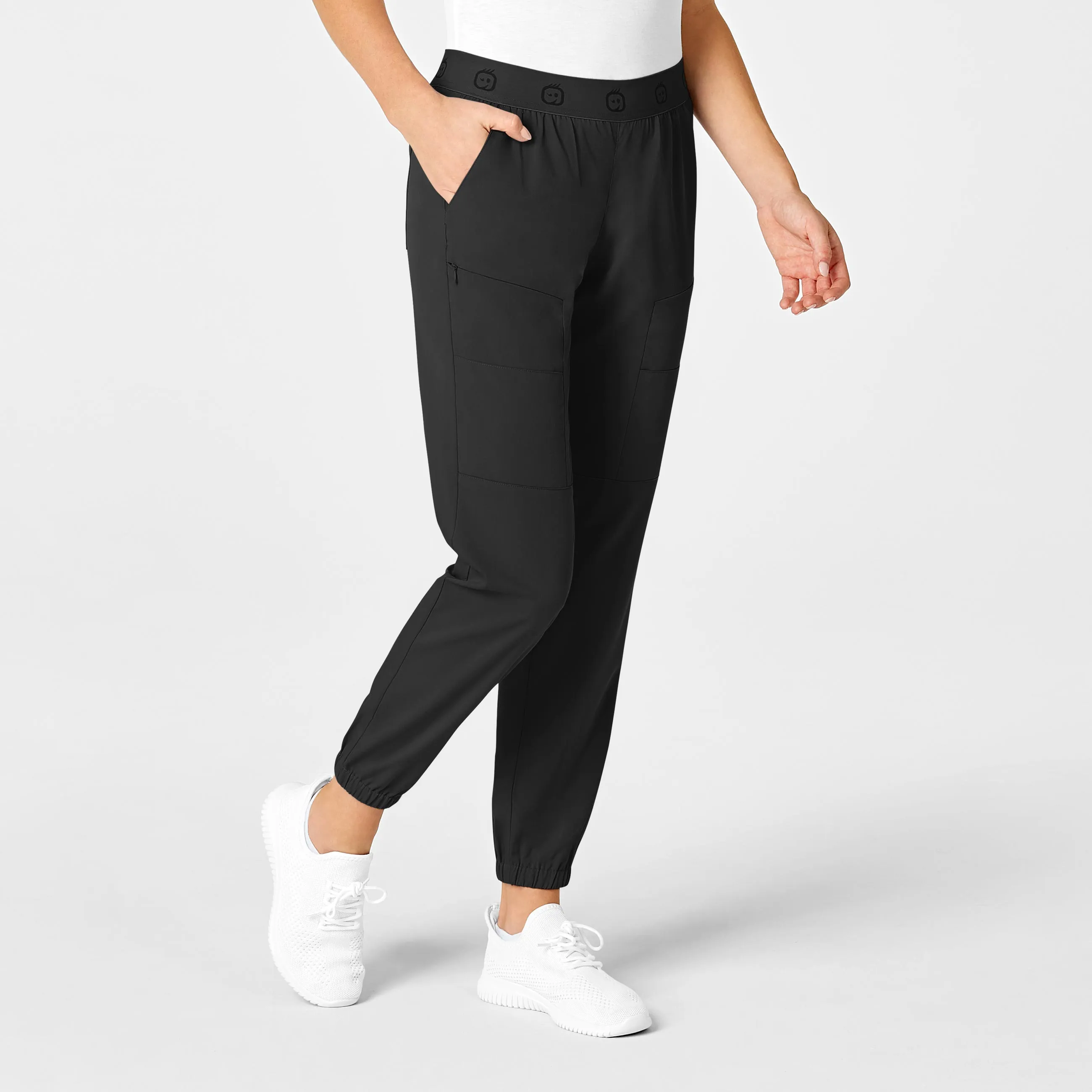 PRO Women's Slim Cargo Jogger Scrub Pant - Black