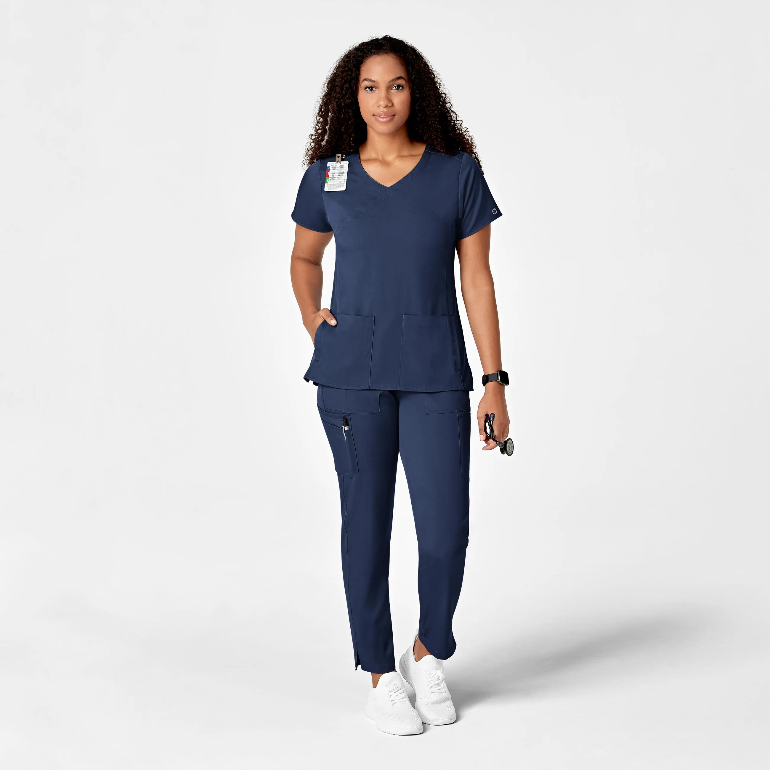 PRO Women's Slim Leg Cargo Scrub Pant - Navy