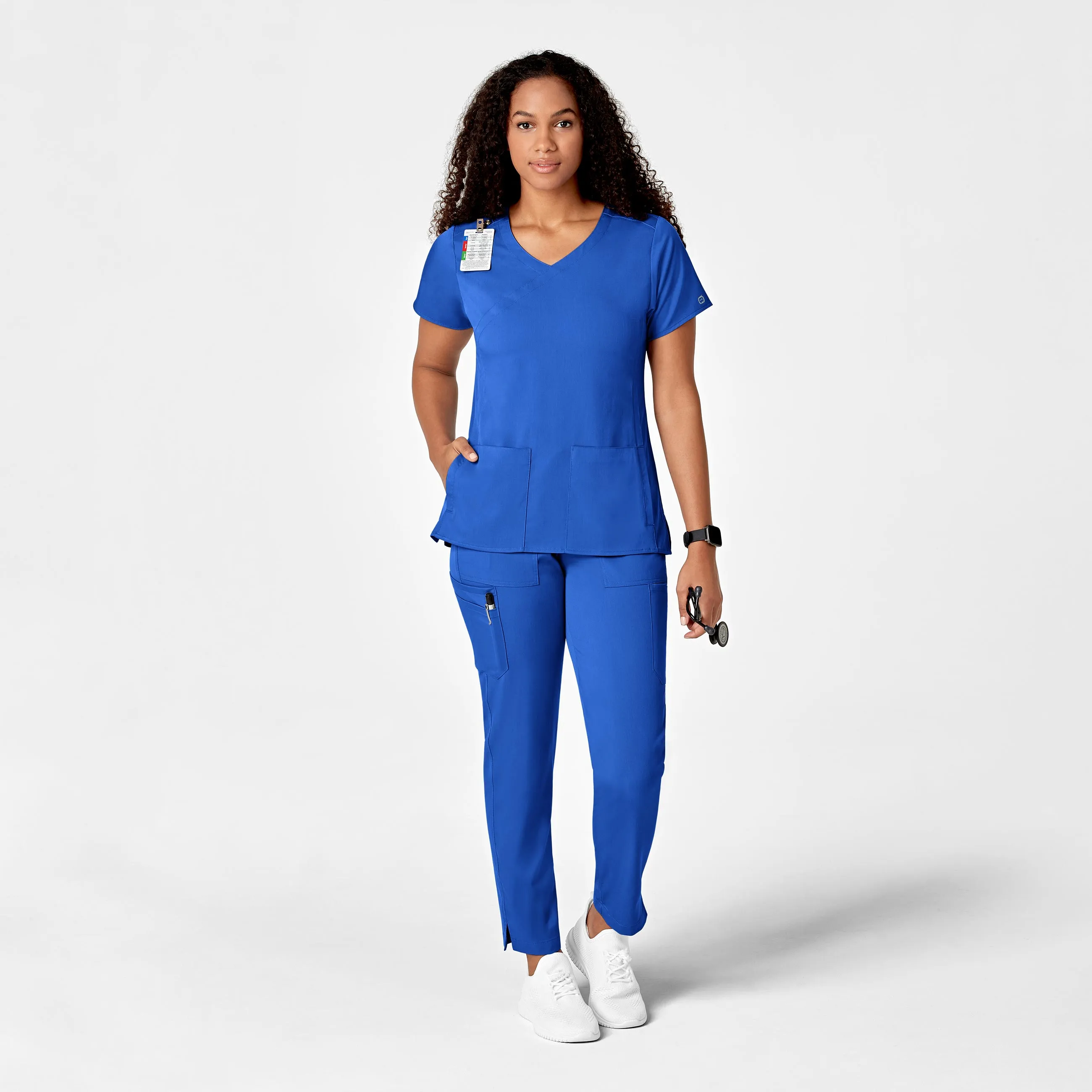 PRO Women's Slim Leg Cargo Scrub Pant - Royal