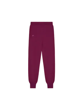 Recycled Cashmere Track Pants—plum purple