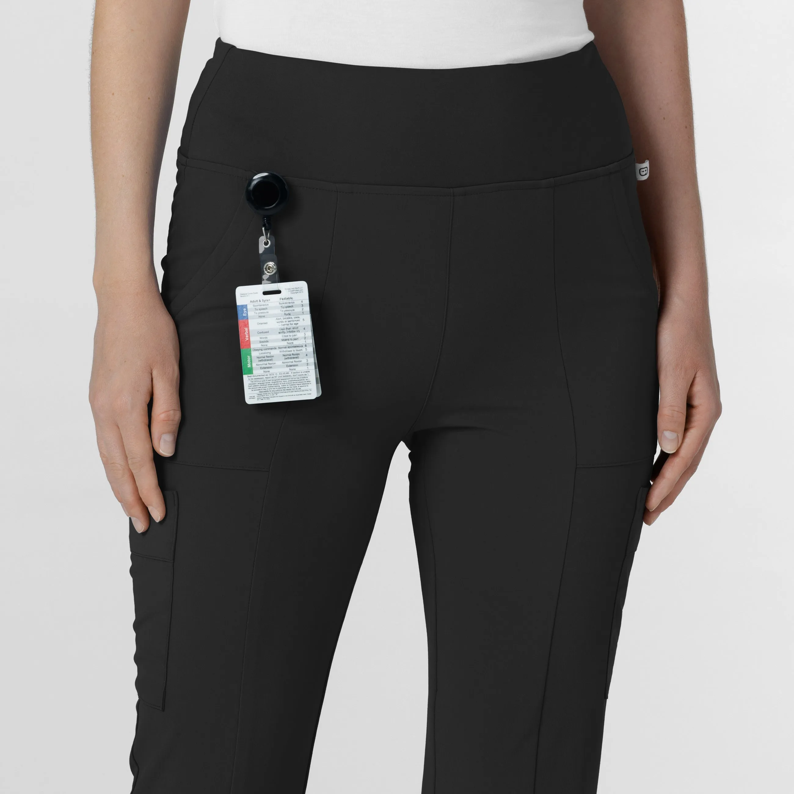 RENEW Women's Cargo Flare Scrub Pant - Black