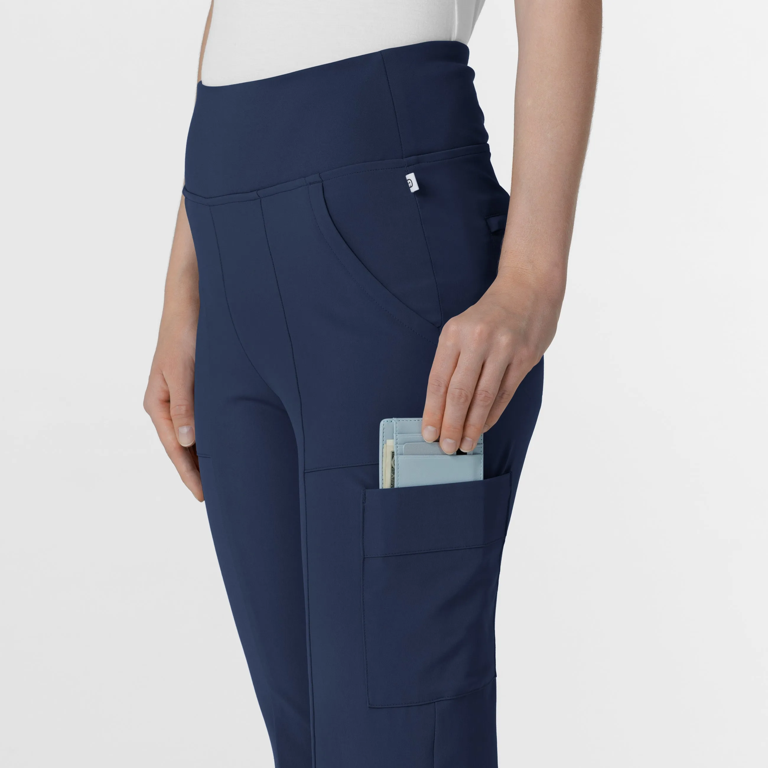 RENEW Women's Cargo Flare Scrub Pant - Navy