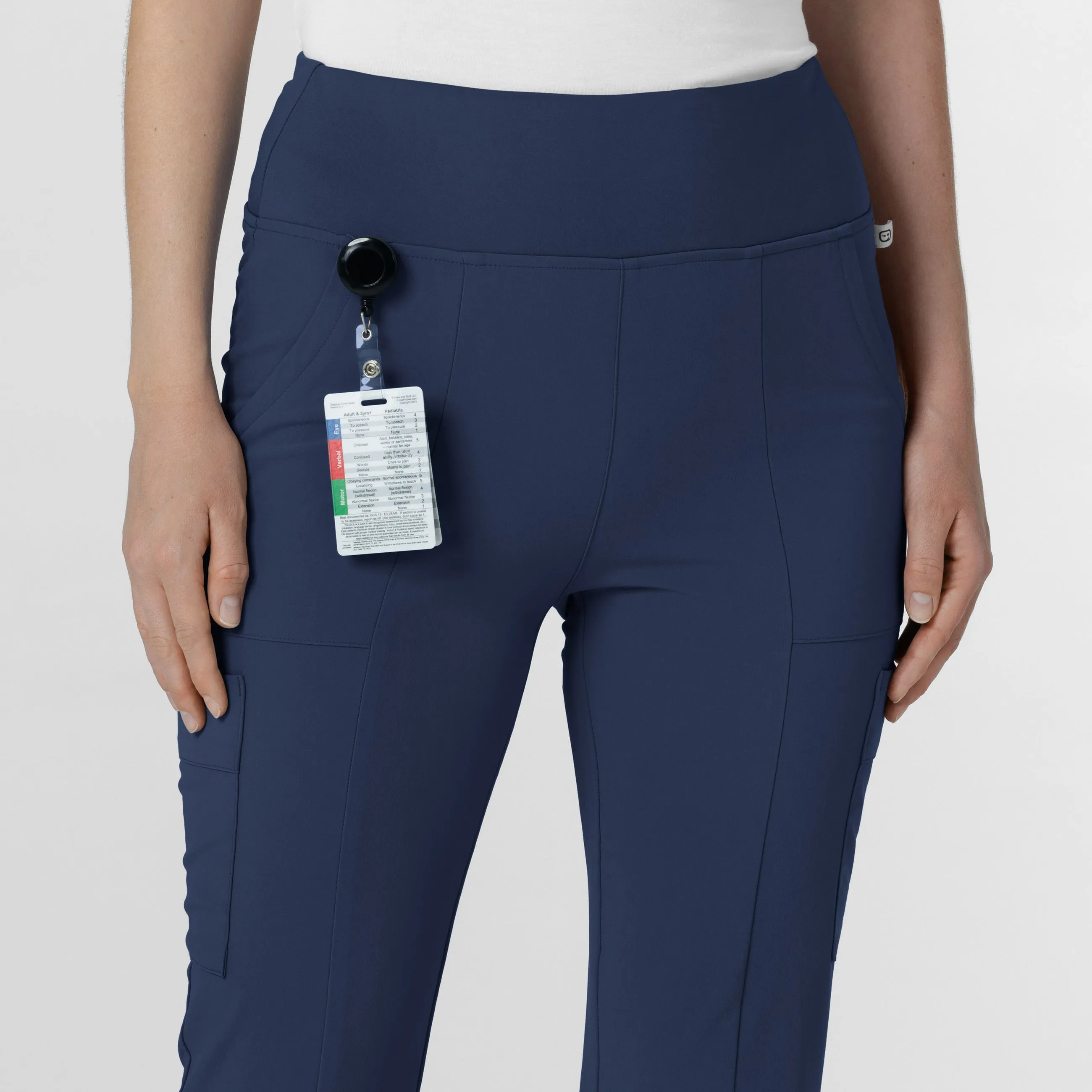 RENEW Women's Cargo Flare Scrub Pant - Navy