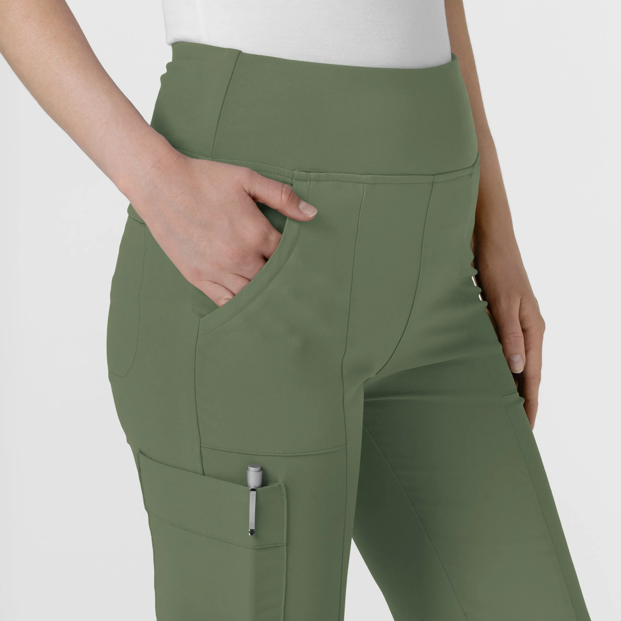 RENEW Women's Cargo Flare Scrub Pant - Olive