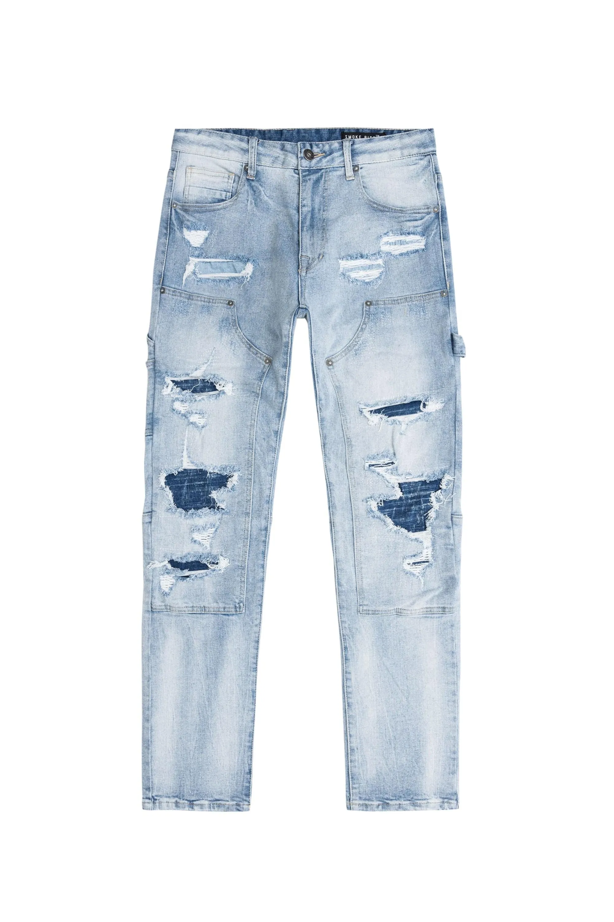 Rip & Repair Double Knee Jeans - Montauk Blue