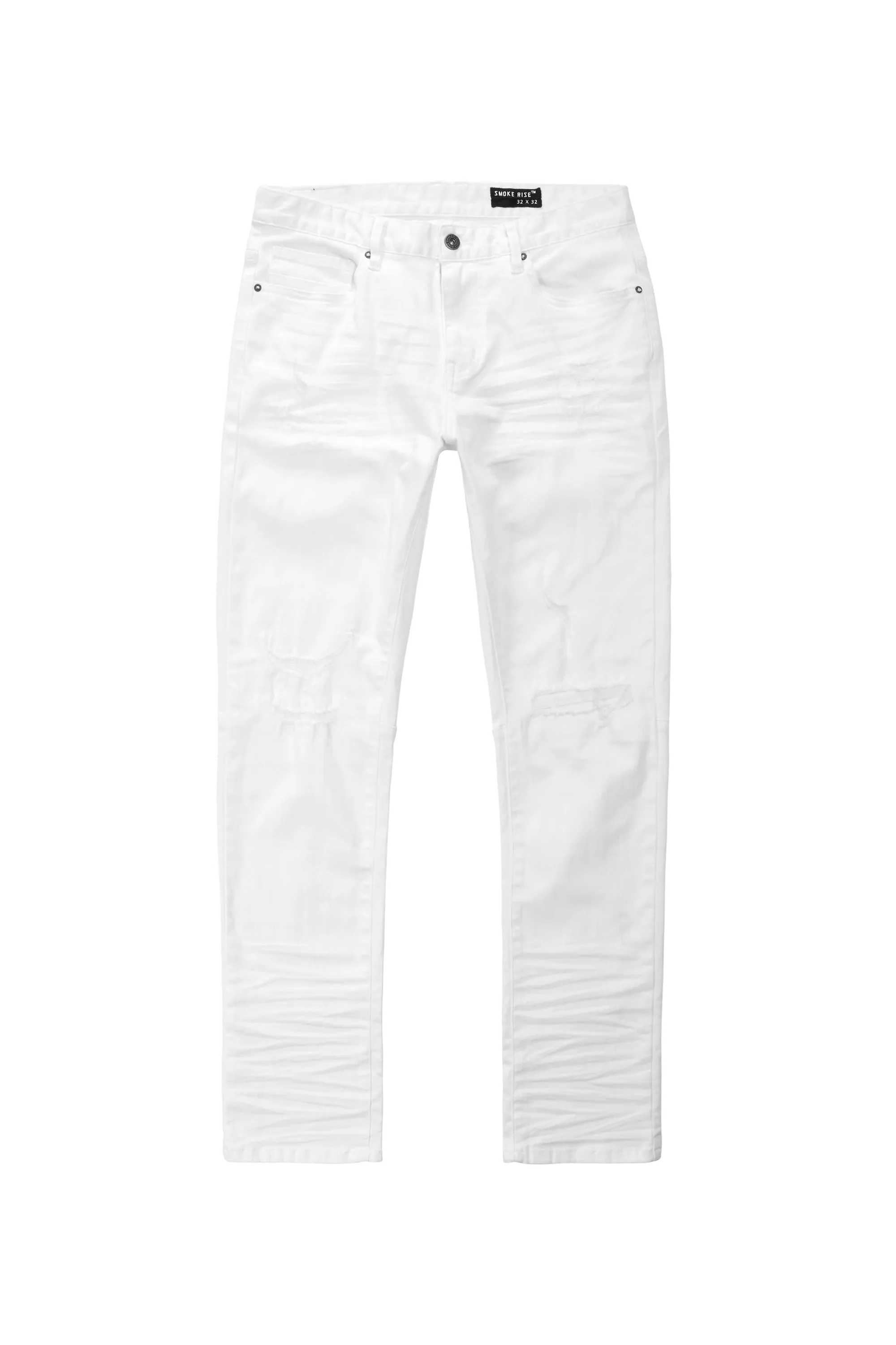 Rip & Repaired Denim Jeans - White