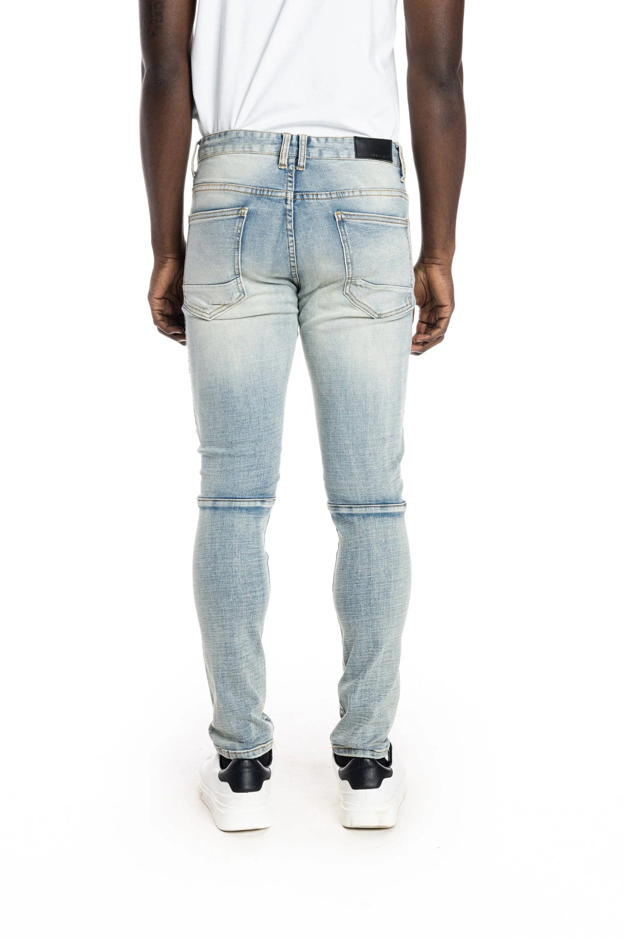 Rip And Repair Semi Basic Jeans - Bowery Blue