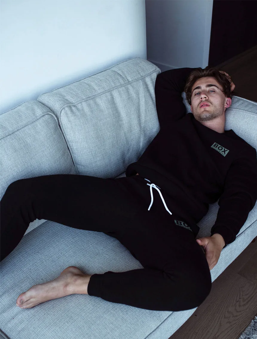 Slim Fit Fleece Jogging Bottoms - Black