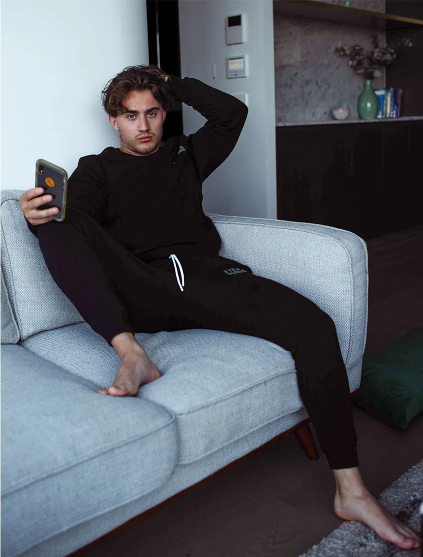 Slim Fit Fleece Jogging Bottoms - Black