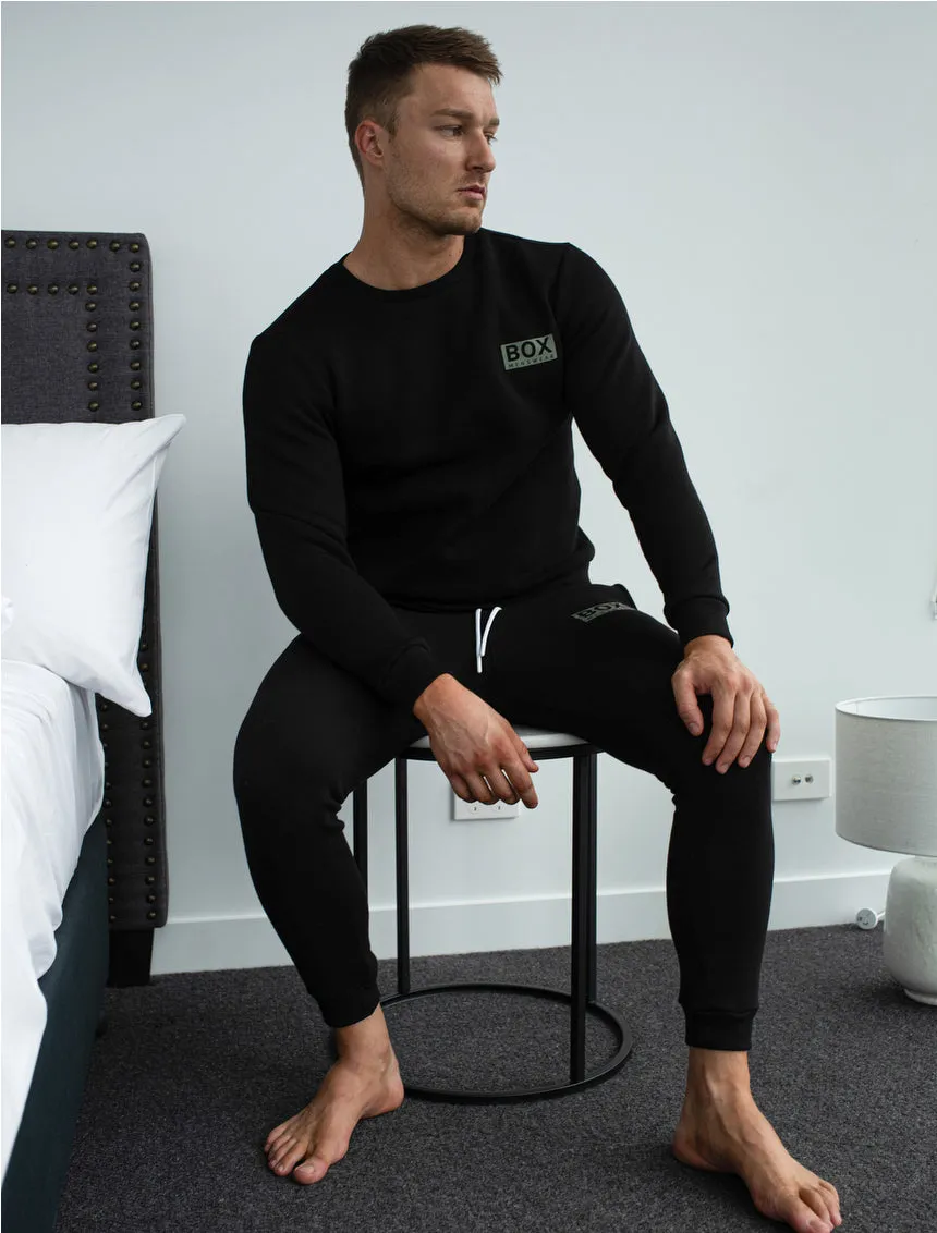 Slim Fit Fleece Jogging Bottoms - Black