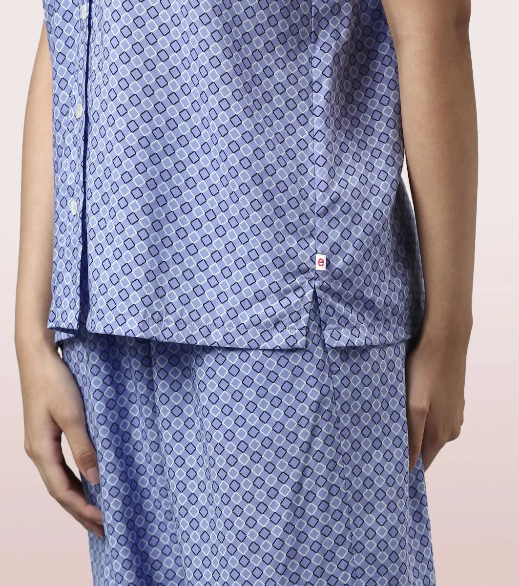 Slounge Pant Set | Modal Woven Printed Shirt And Pant Set