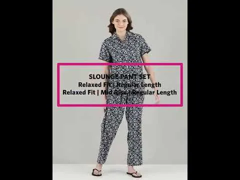 Slounge Pant Set | Modal Woven Printed Shirt And Pant Set