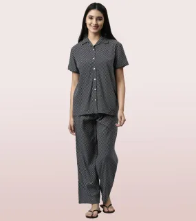 Slounge Pant Set | Modal Woven Printed Shirt And Pant Set