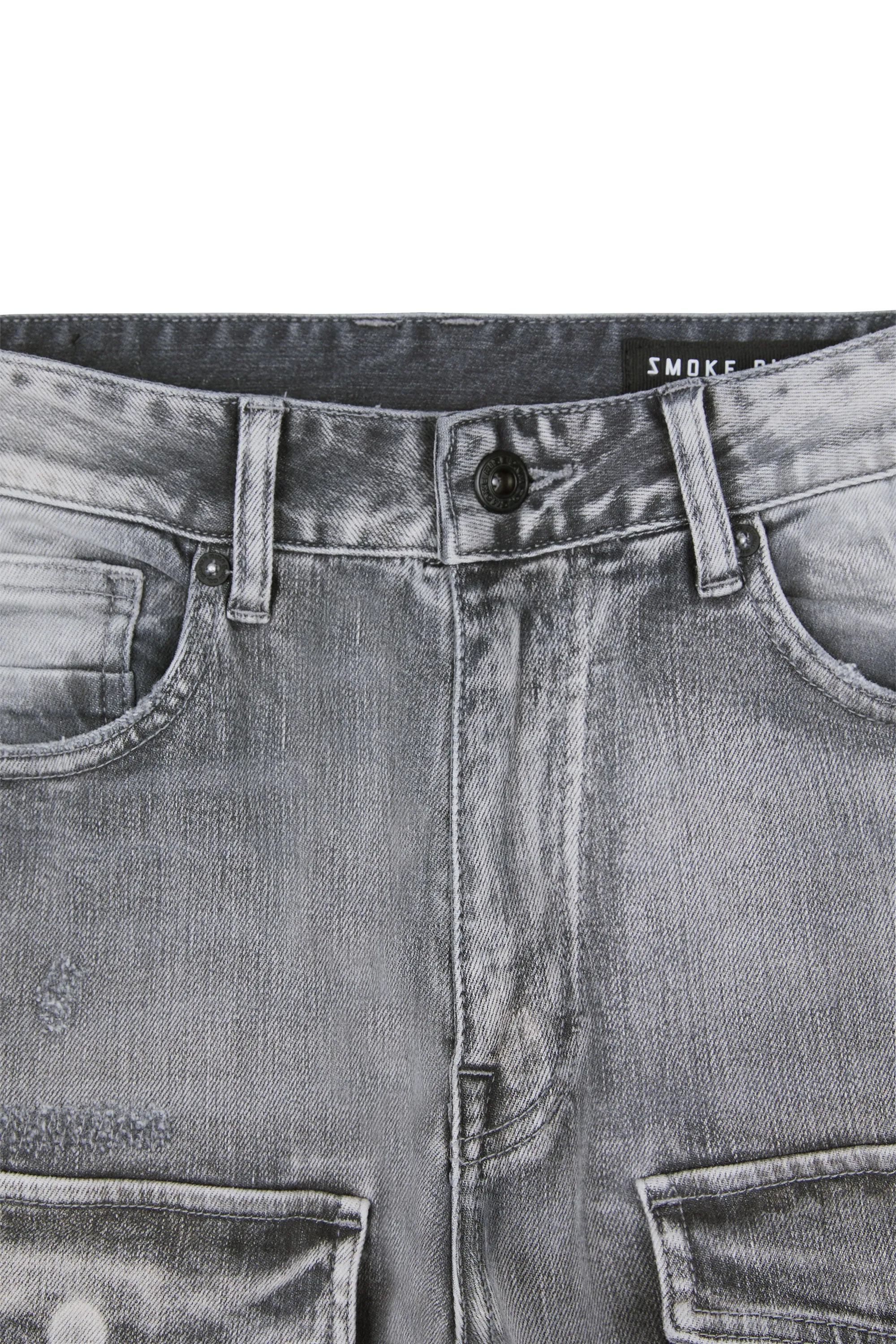 Stacked Utility Denim Jeans - Union Grey