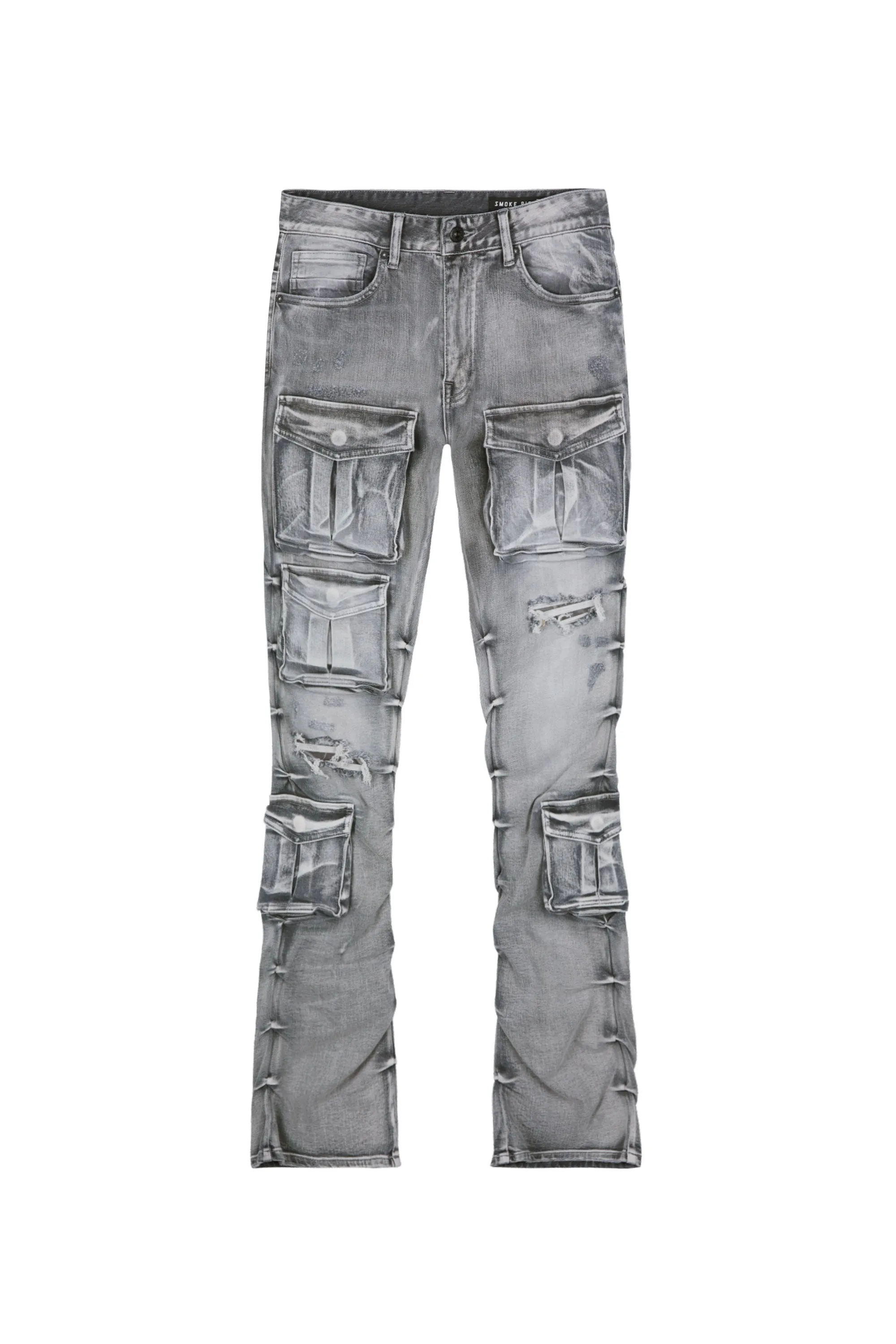 Stacked Utility Denim Jeans - Union Grey