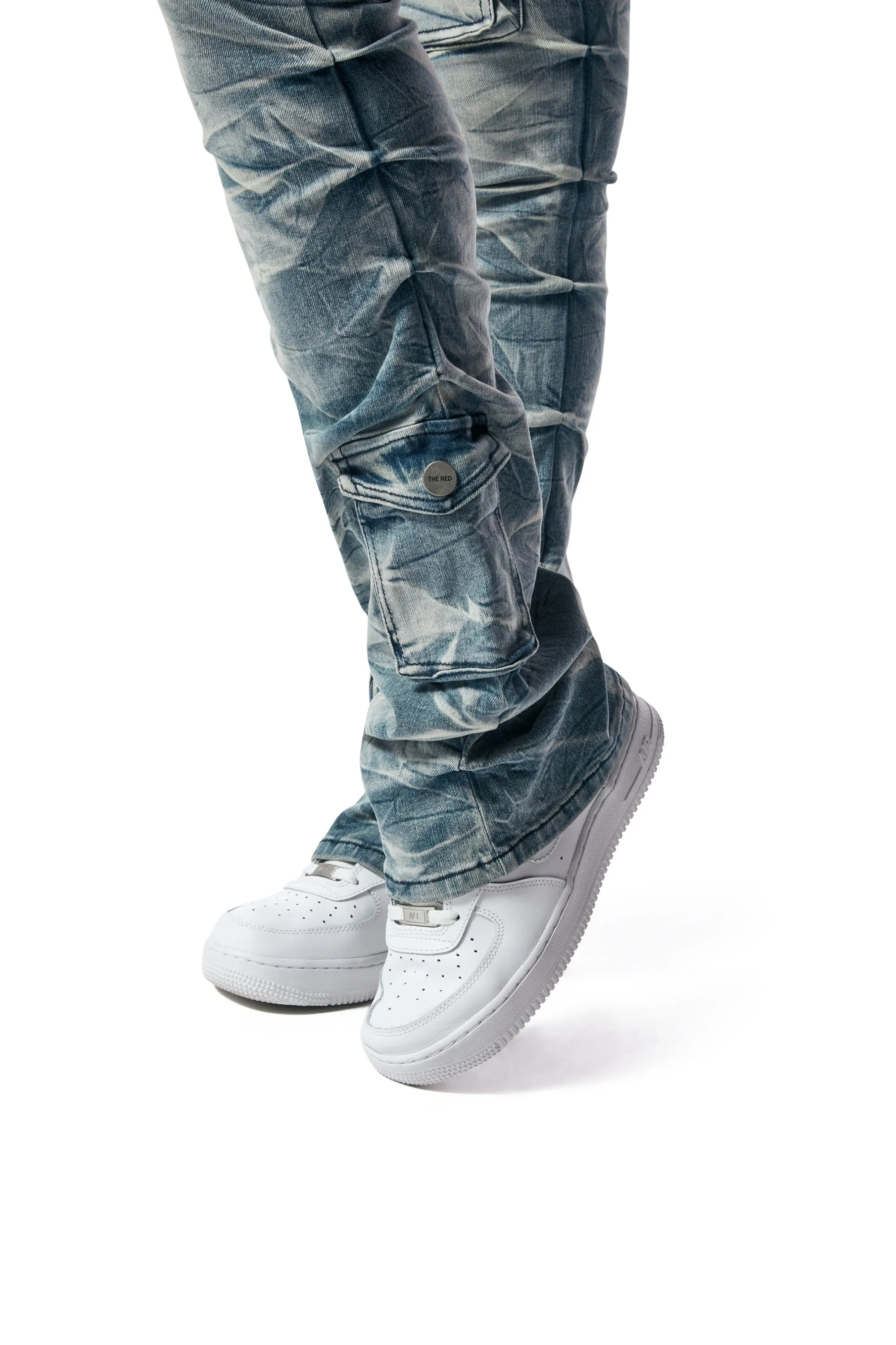 Stacked Utility High Rise Jeans - Clyde Blue