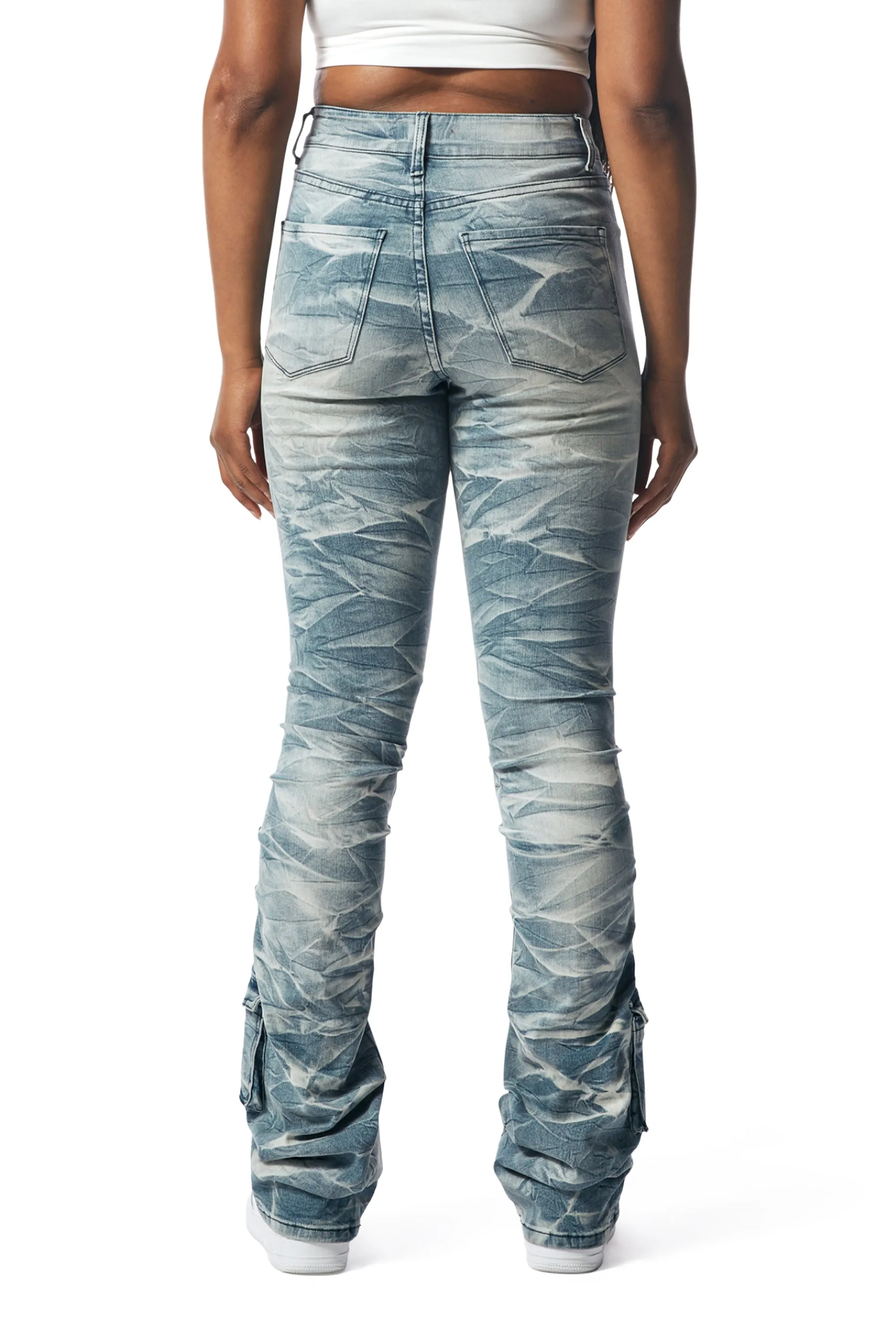 Stacked Utility High Rise Jeans - Clyde Blue