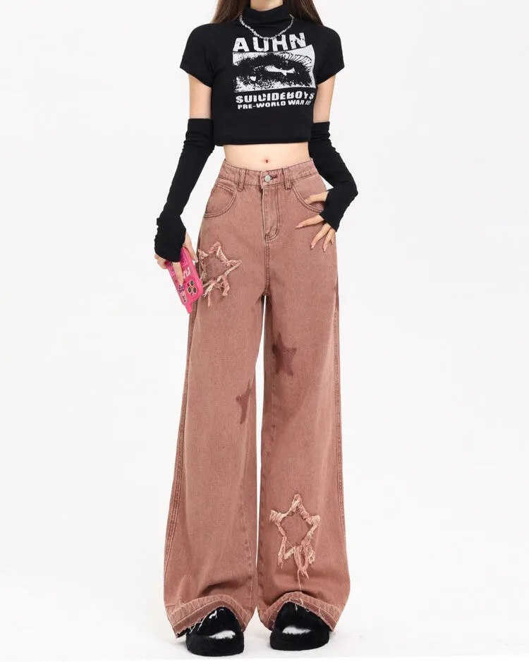 Star Aesthetic Pink Jeans