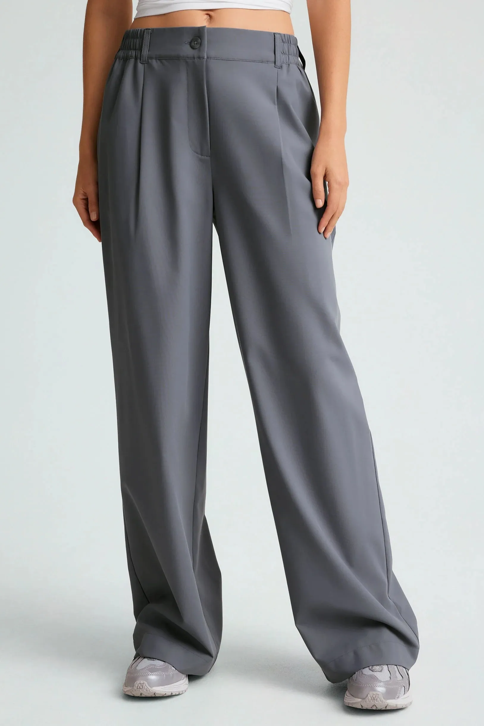 Status Wide Leg Trousers - Night Shadow