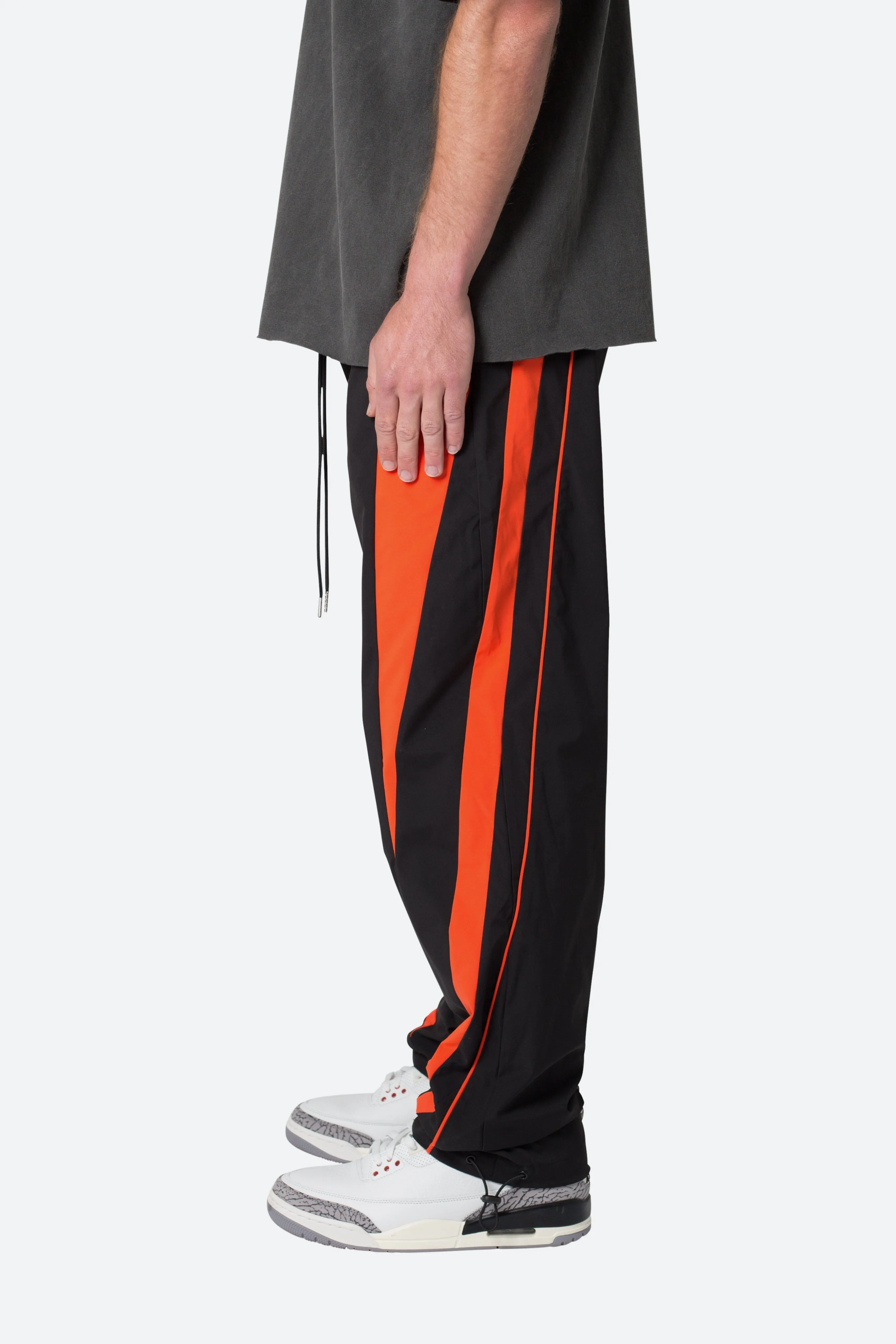 Striped Track Pants - Black/Orange