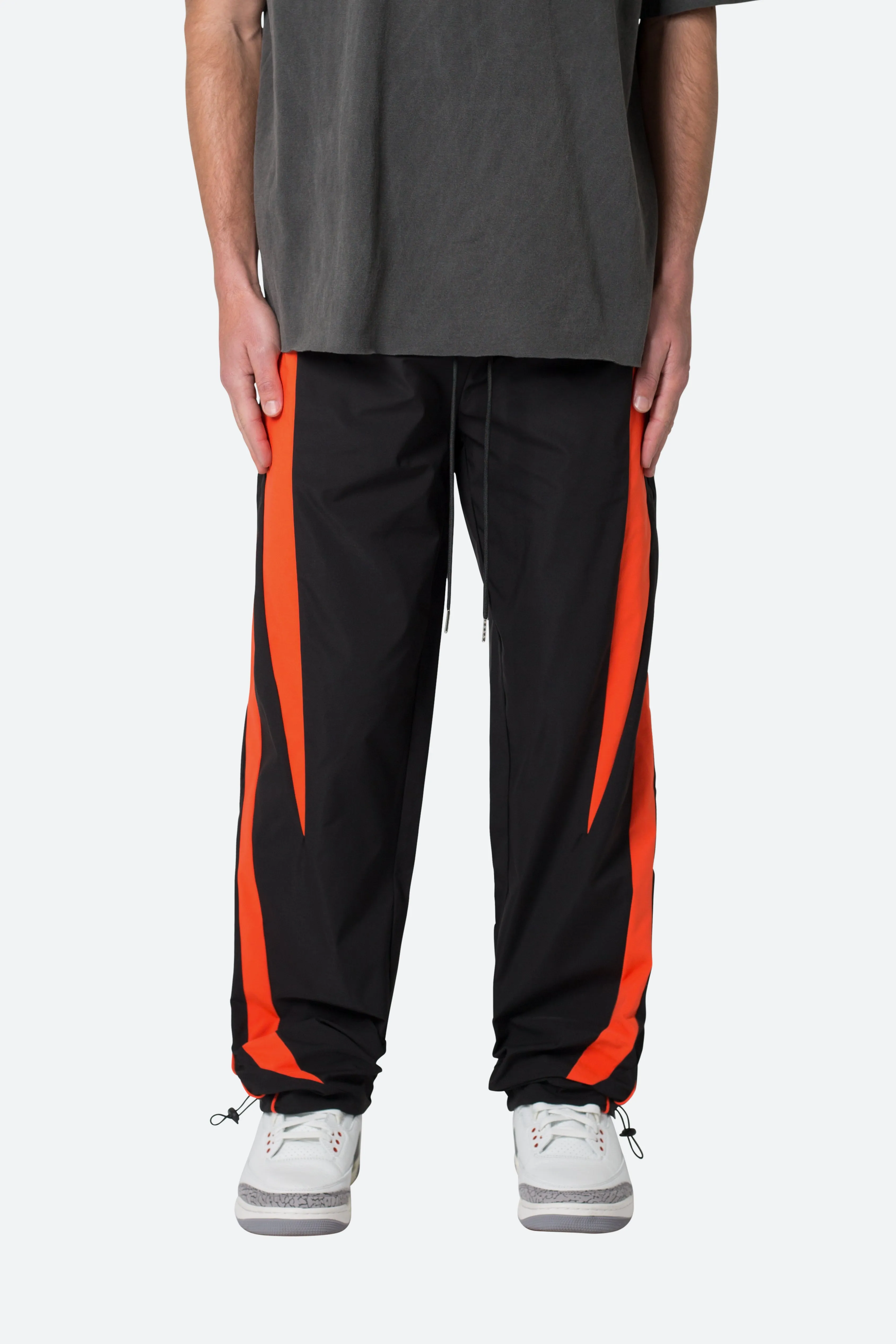 Striped Track Pants - Black/Orange