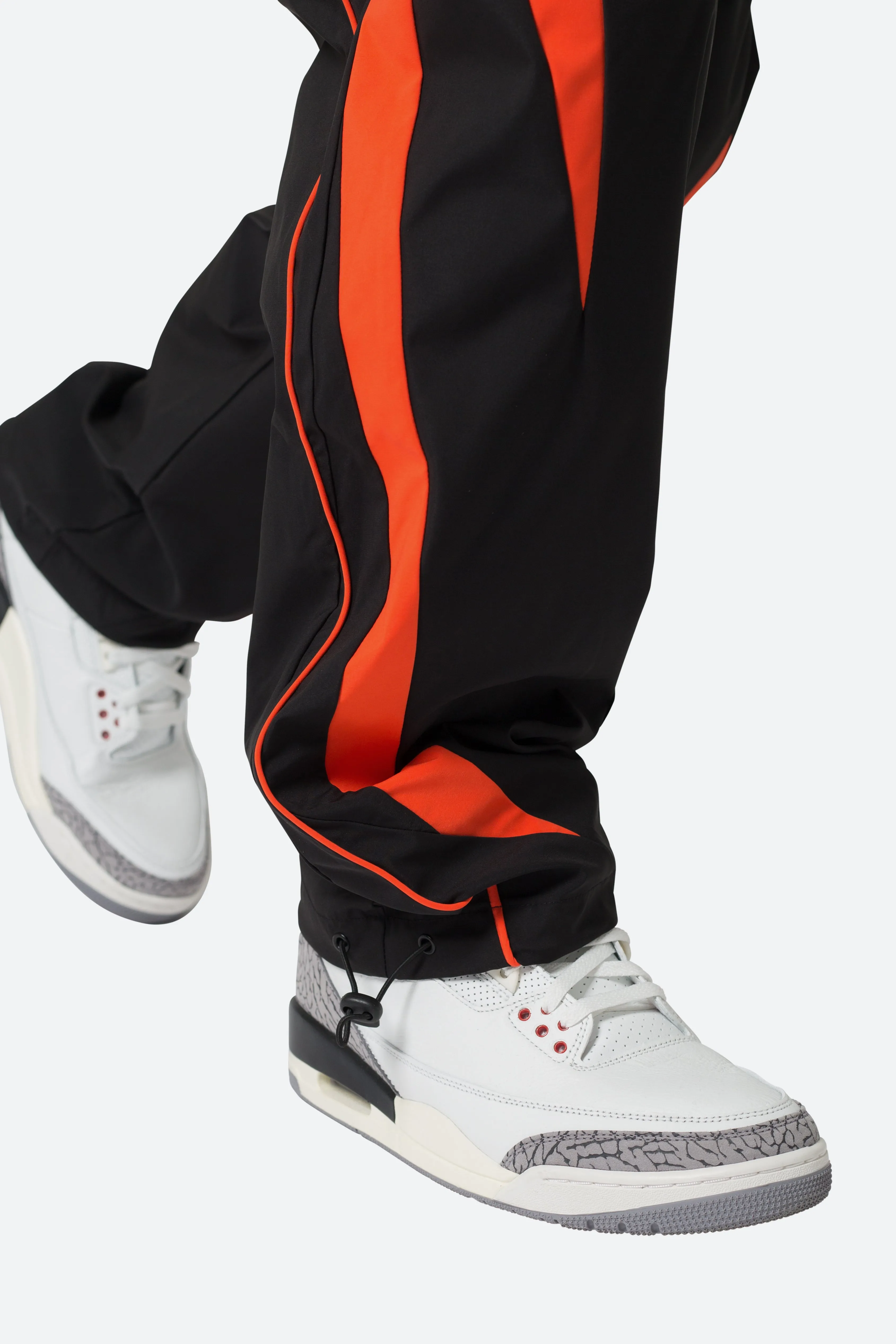 Striped Track Pants - Black/Orange