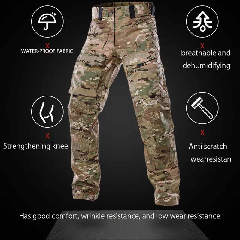 Tactical Pants Multi-Pockets Protective Outdoor Training Pants 5 Colors